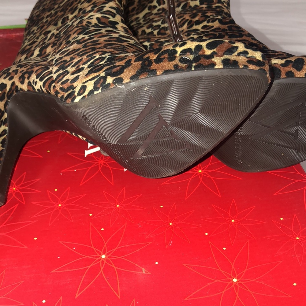 Worthington Animal Print Heeled Boots - Picture 3 of 5